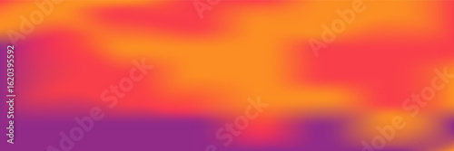 Horizontal autumn background bright abstract blurs with copy space. Vector gradient background with red, orange and purple smooth transition. Beautiful modern background mixed grid