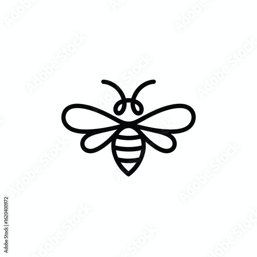 Minimalist line art bee icon