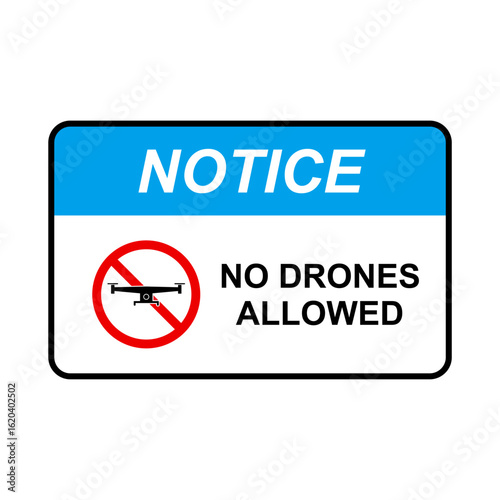 No Drones Allowed Warning Sign Isolated on Transparent Background