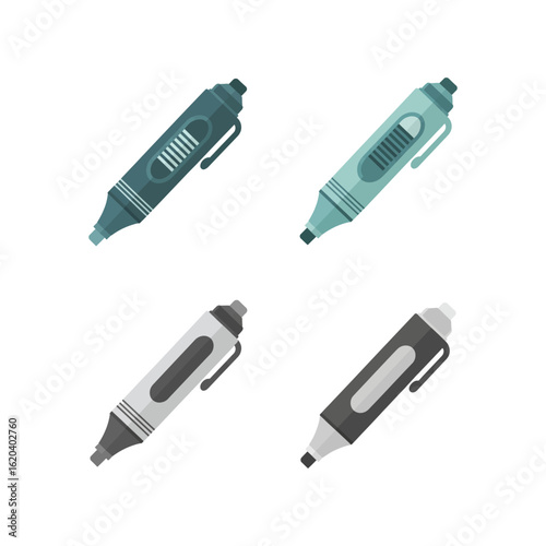 Set of colorful highlighter pens