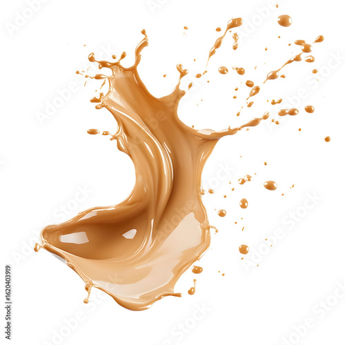 Delicious Caramel Swirl Cream Beverage Splash in Liquid Form