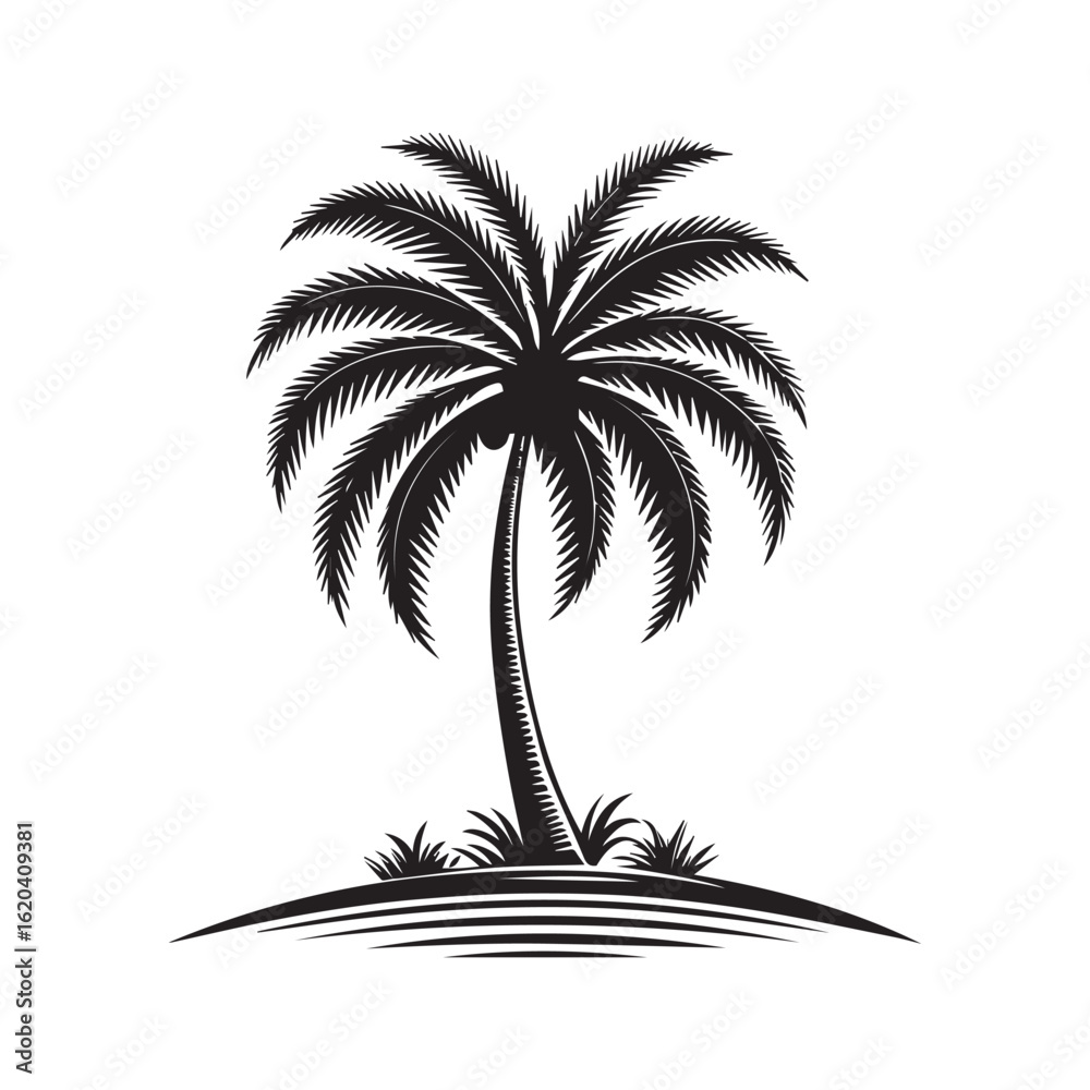 Obraz premium Stylish Silhouette Palm Tree Vector