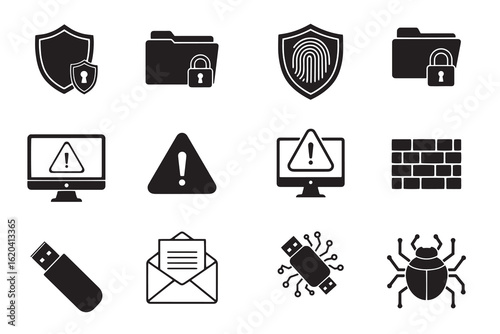 Cybersecurity Icon Set – EPS Vector Illustration