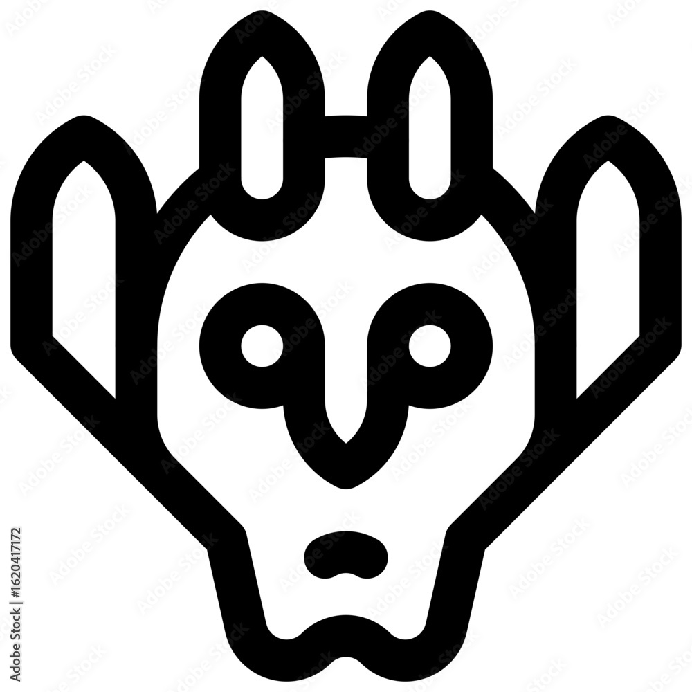 Naklejka premium Demon. Editable stroke vector icon.