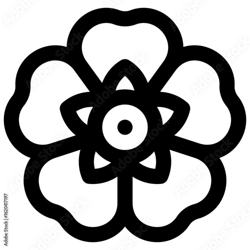 Henbane flower. Editable stroke vector icon.