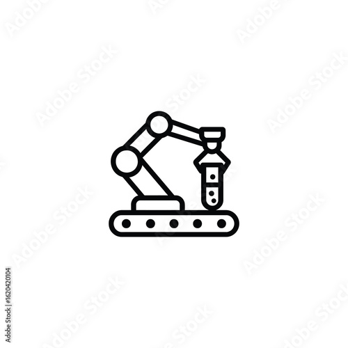 Robotic Arm On Conveyor Belt Icon
