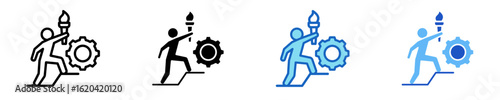 Leadership Torch  Icon Set Multiple Style Collection
