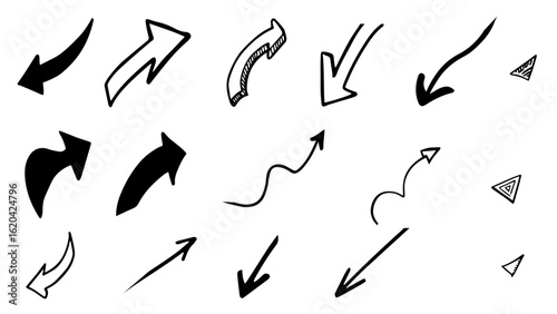 Dynamic hand-drawn arrows guide your visual narrative forward with modern flair and creative direction vector illustration