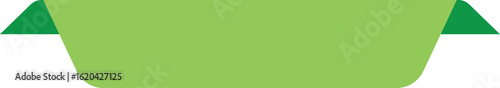 Green banner graphic with folded edges for text overlay and design use
