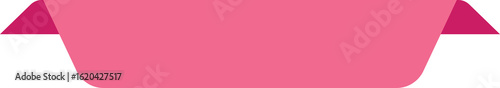 Elegant pink ribbon banner with folded edges for text or design element