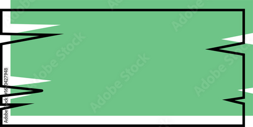 Abstract green background with black jagged edges and border design