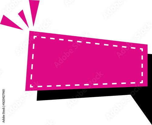 Abstract magenta banner with dashed border for advertising promotion