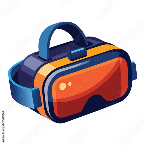 Futuristic vr headset with sleek design presented in a clean vector illustration isolated on white background