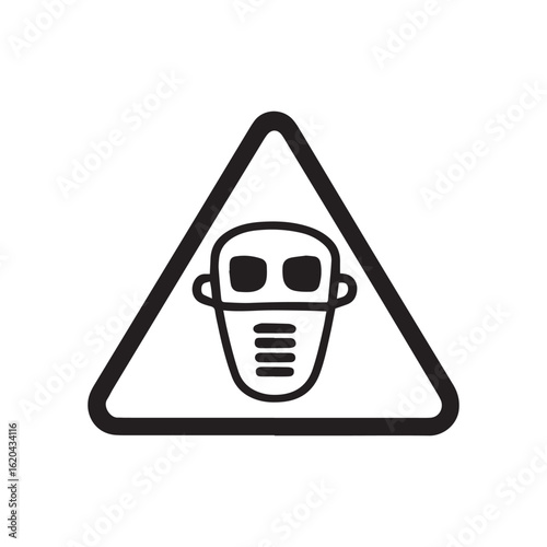 Gas Mask Icon – Respiratory Protection Safety Symbol