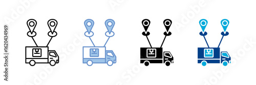 Route  Icon Set Multiple Style Collection