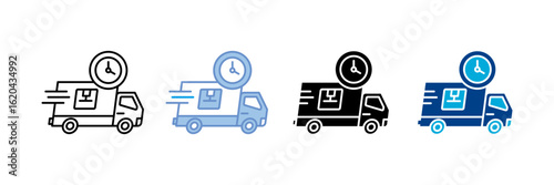Delivery Time Icon Set Multiple Style Collection