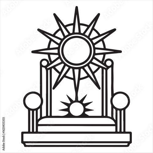 Sun Symbol Throne: Timeless Royalty, Gilded Cosmic Heritage