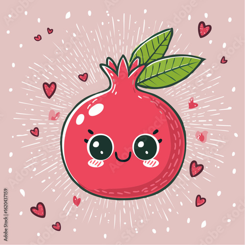Cute pomegranate illustration