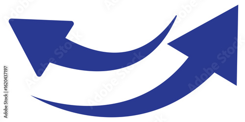 Long arrows icon. Long curved hand drawn arrow isolated background .