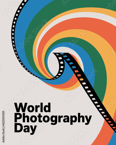 World Photography Day with Film Roll Design