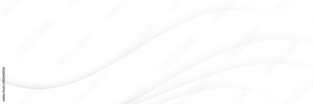 Obraz premium Minimal abstract background with soft white flowing wave lines. Elegant smooth curves on a light gradient backdrop, ideal for modern presentations, websites, banners, and clean design themes.