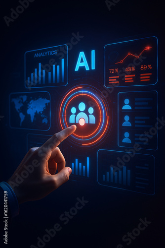 AI Dashboard Interface — Analytics and HR Automation Concept
