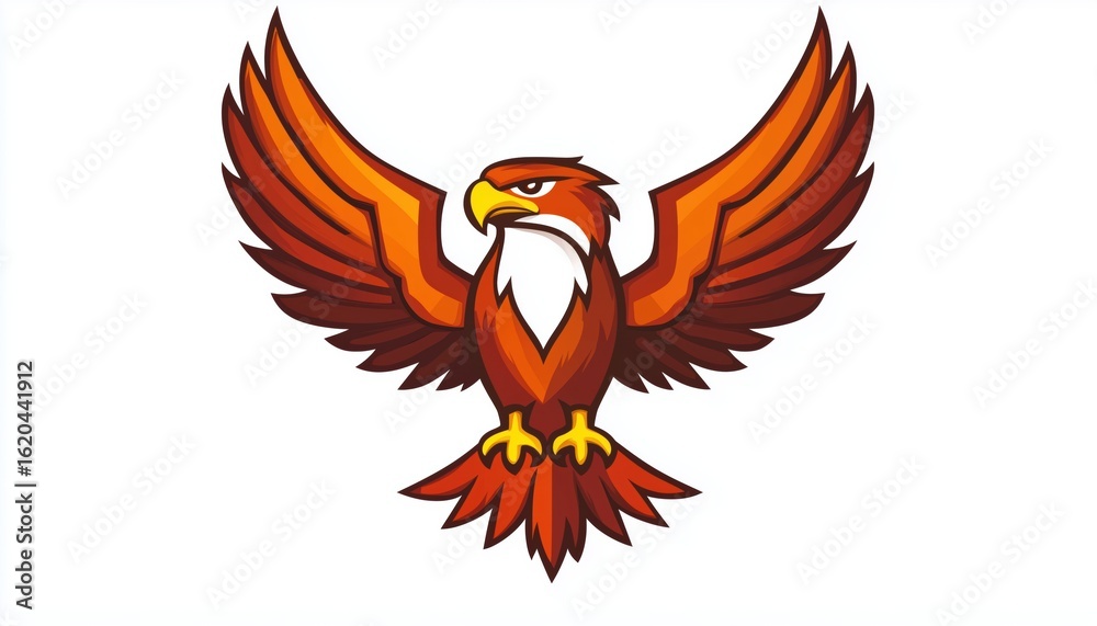 Obraz premium Simple And Modern Eagle Hawk Mascot Logo Template For Ist Soccer Football Club Emblem Badge Art Design. Ideal For Football Team Logo.