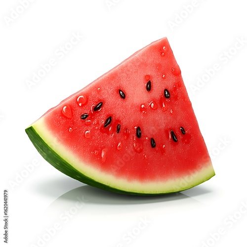 Fresh Juicy Watermelon Slice on Transparent Background, Perfect Summer Refreshment
