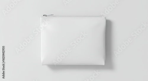 Blank white zippered pouch mockup