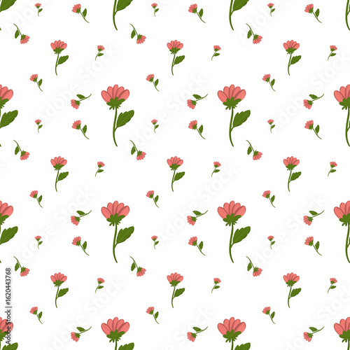 Wallpaper Mural seamless pattern with flowers Torontodigital.ca