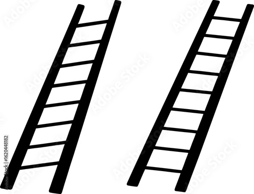 Black ladder silhouette set, Set of ladder silhouette, Black ladder silhouette collection, Vector of ladder, ladder silhouette, ladder isolated on white background