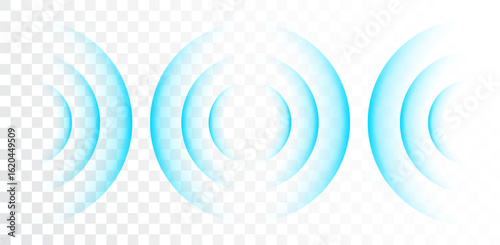 Wifi range signal. Sound wave.Vibration seismic activity. Signal concentric circle. Round light effect. Radio station signal. Water ripple with circle waves. Place or a painful point. Vector effect.