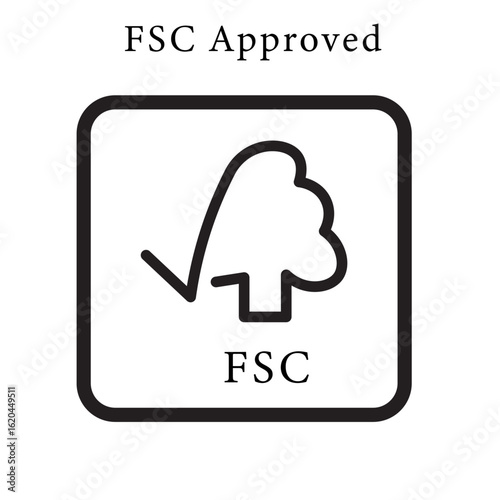 Forest Stewardship Council (FSC) logo certification mark, promoting environmentally responsible, socially beneficial and economically viable forest management in the world