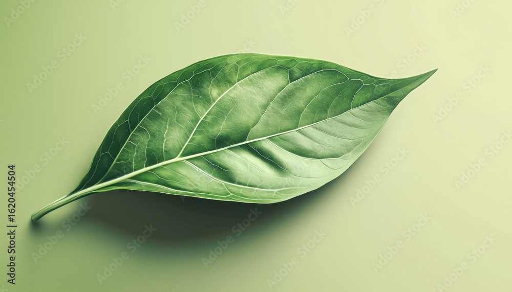 Fototapeta premium The Use Of A Green Leaf In Various Applications: A Comprehensive Guide On How Green Leaves Can Be Utilized Effectively.