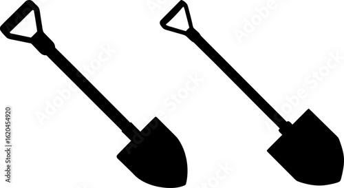 Black shovel silhouette set, Set of Black shovel silhouette, Black shovel silhouette collection, Vector of shovel, shovel silhouette, shovel isolated on white background