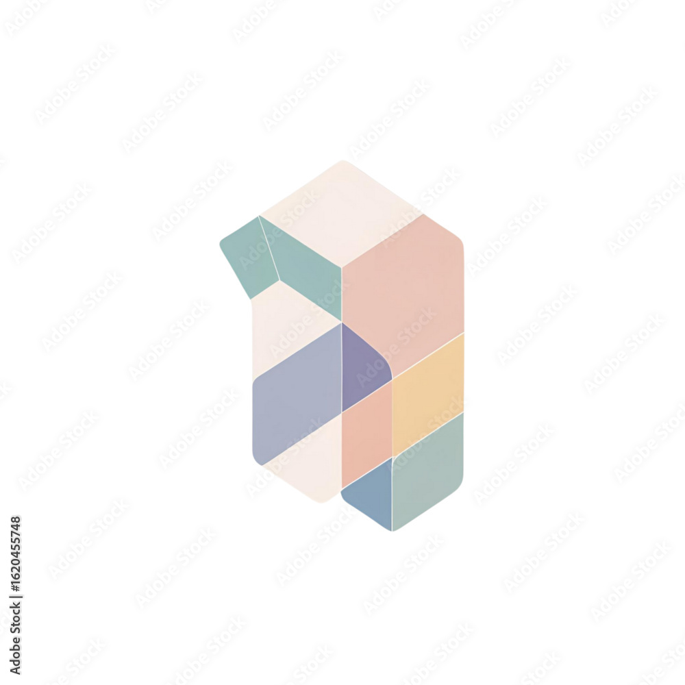 Fototapeta premium Colorful abstract 3D cubes isolated on white background