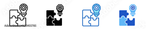 Puzzle Pieces  Icon Set Multiple Style Collection