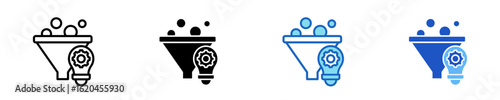 Innovation Funnel  Icon Set Multiple Style Collection