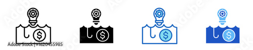 Blue Ocean Strategy  Icon Set Multiple Style Collection