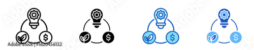 Innovation Ecosystem  Icon Set Multiple Style Collection