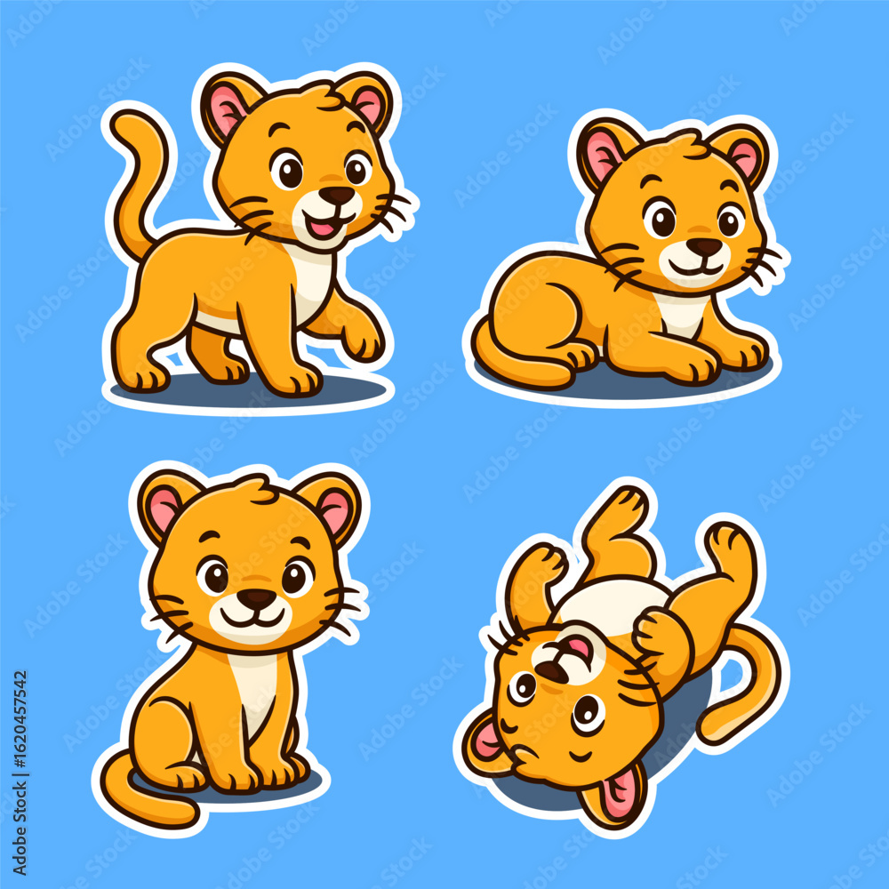 cute cartoon lion kid set cute cartoon lion kid set