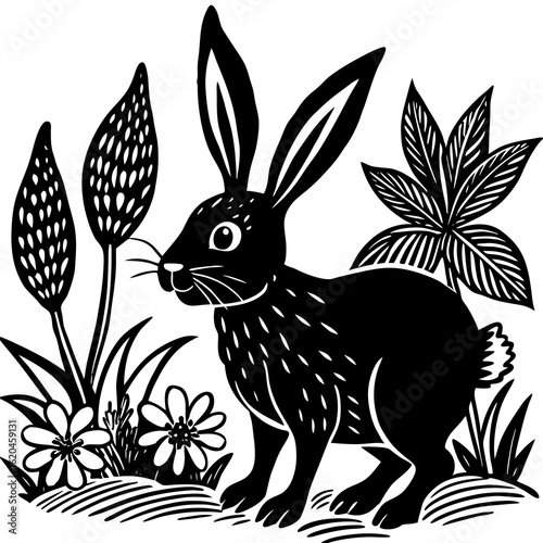 Whimsical black silhouette of a fictional flying squirrel with bat like wings and a bushy tail