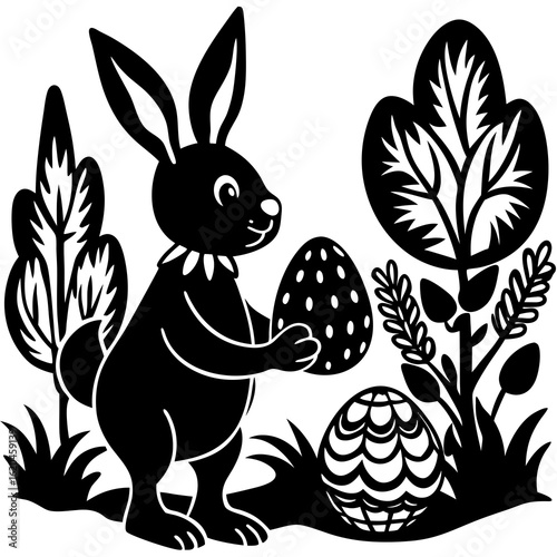 Intricate black silhouette of a mythical winged squirrel with detailed feathery wings and a bushy tail
