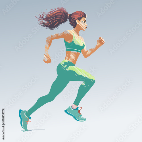 Joggerin in Bewegung