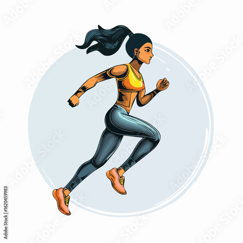 Joggerin in Bewegung