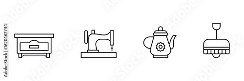 Vintage furniture appliance utility decorative household retro element icon vector illustration for interior antique design and nostalgic theme use.