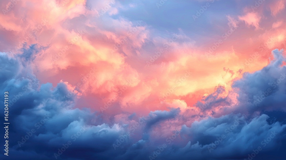 Obraz premium Stunning Pink and Blue Sunset Cloudscape