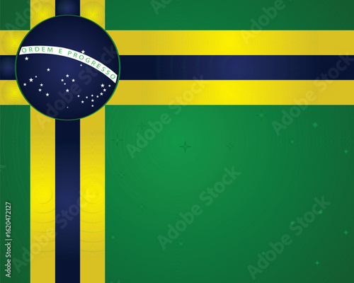 Brazil flag background design, Brazil cross design background Vector Illustration. Patriotic brazilian design. Poster, card, banner, template background design.