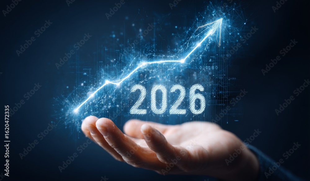 Naklejka premium Prospect of business performance growth in 2026
