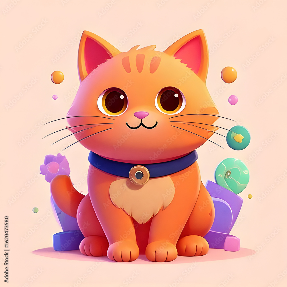 Fototapeta premium cat isolated image design art 